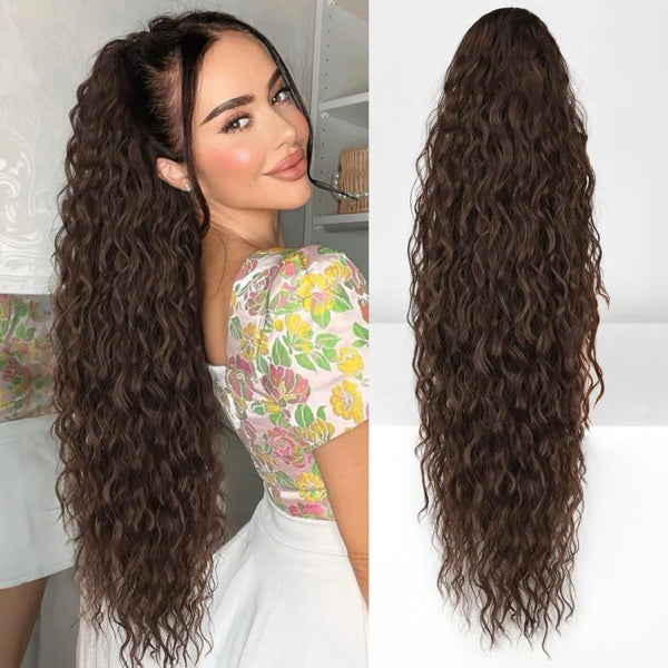 Curly Wavy Frizzy Hair Extension with Ponytail