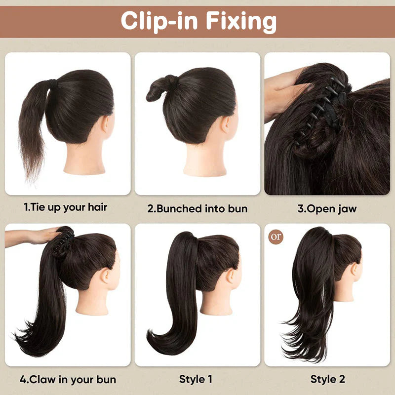Curly Wavy Frizzy Hair Extension with Ponytail
