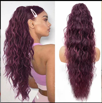 Curly Wavy Frizzy Hair Extension with Ponytail