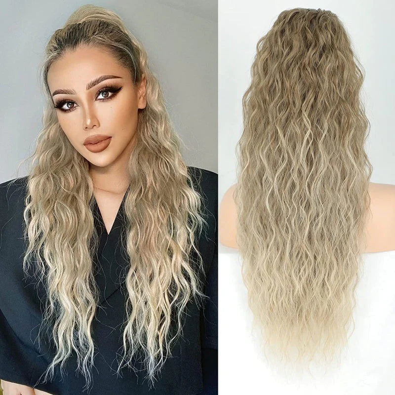Curly Wavy Frizzy Hair Extension with Ponytail