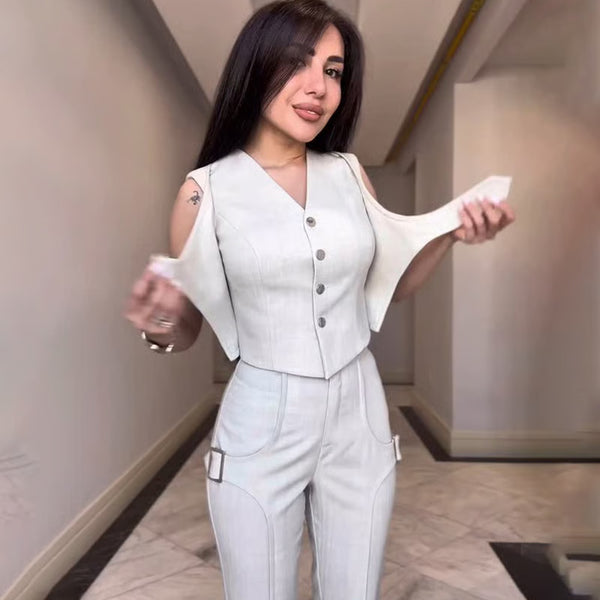 Women's V-neck Casual Suit