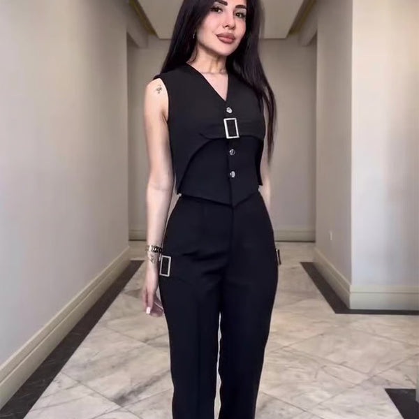 Women's V-neck Casual Suit